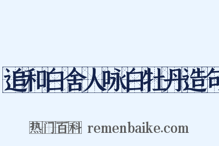 追和白舍人咏白牡丹造句是什么意思的图片
